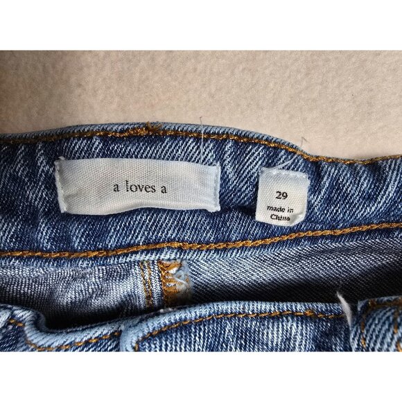 A Loves A Womens Wide-Leg High-Rise Frayed Hem Denim Jeans Size 29 - Picture 2 of 6